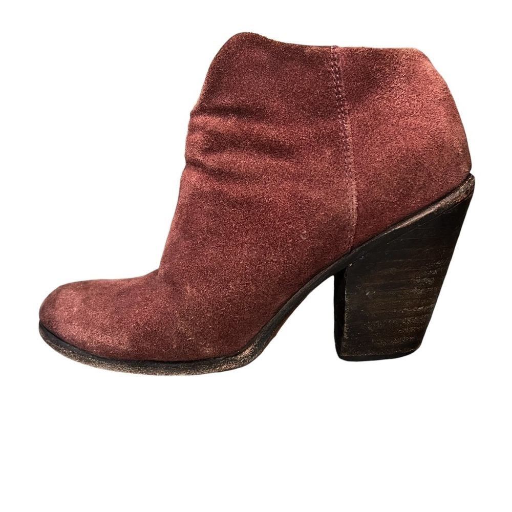 FREEBIRD Detroit Suede Leather Boots Booties Maroon Burgundy Brown Size 8 - Picture 5 of 14